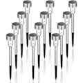 Miniatyrbilde 1 av 5: Sett med 12 LED-sollamper i rustfritt stål KLB