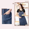 Pikkukuva 4 / 7: Denim-essu, unisex-säädettävä liiviepsu 3 taskulla, keittiöessu KLB