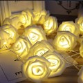Miniatyrbillede 1 af 8: LED Roselykke, LED Lyserød Kunstig Rose Ring Feelyg, Varmt Hvidt