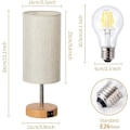 Miniatyrbilde 4 av 6: Sengelampe med USB-port - bordlampe med berøringskontroll for soverom
