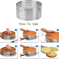 Miniatyrbild 4 av 7: Ring Cutter Layer Cake Slicer, Justerbar Ring 7 Lager Mousse, För