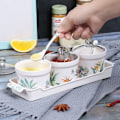 Miniatyrbild 7 av 7: Kryddburk Tredelad Set Kreativ Grön Växt Multifunktionella Köksredskap