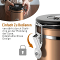 Miniatyrbillede 4 af 5: Kaffebeholder, kaffebeholder, aroma-tæt, 500 g bønner, kaffebeholder, lufttæt, rustfrit stål