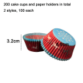 Miniatyrbillede 2 af 5: Pakke med 200 fedtsikre papir cupcakeforme, stil 4 KLB