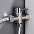 Miniatyrbilde 3 av 5: 3-veis ventil Solid Messing 3/8\"-12/17 T Adapter Diverter Ventil for Toalett Toalett, Ve