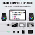 Miniatyrbillede 8 af 8: Computerhøjttalere, stereo 2.0 USB-multimediehøjttalere med