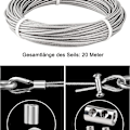 Miniatyrbillede 2 af 5: Stålwire 3mm rustfrit stålwire kabel 3mm belagt, rustfrit stålwire KLB
