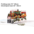 Miniatyrbild 2 av 5: Handgjord God Jul Pop Up-kort, Handgjord 3D Popup Stil 2