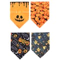 Halloween hundbandanas 4-pack, husdjurssemester pumpa spöke tema mönster