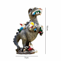 Miniatyrbillede 2 af 5: Dinosaur, der spiser dværg, havekunst, art deco, udendørsstatue, art deco