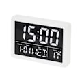 Miniatyrbild 1 av 7: Stor skärm LED-klocka på sängbordet, multifunktionell elektronisk väckarklocka (vit sjal