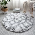 Miniatyrbilde 1 av 5: Fluffy Faux Fur Gulvteppe Fluffy Gradient Teppe Dekorativ Gulvmatte for Soverom Stue Spisestue 40x60cm, Hvit Calle KLB