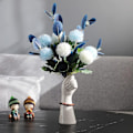Miniatyrbilde 8 av 8: Hvit keramisk håndknopp blomster vase for Hhydroponic blomster