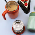 Miniatyrbillede 5 af 5: 400 ml rustfrit stålkrus med låg, rustfrit stål sportskrus 400 ml