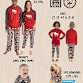 Pikkukuva 2 / 4: Lazy One joulupyjamasetti, yhteensopivat perhepyjamat KLB:lle