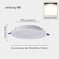 Miniatyrbillede 2 af 7: LED indbygget spotlight LED spotlight dæmpbar 9 W badeværelse indbygget spotlight