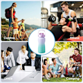 Miniatyrbild 6 av 6: 2000ml Gradient Tidsskala Lila Sport Vattenflaska KLB
