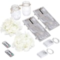 Miniatyrbillede 5 af 6: Pakke med 2 LED-feelygter, vintage glasburk væglampe med kunstige blomster