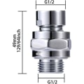 Miniatyrbilde 3 av 5: Justerbar dusjarmstilkobling - G1/2 kuleledd, forkrommet messing