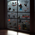 Miniatyrbillede 5 af 7: 2 sæt Halloween sjove slot flagermus sort kat palme stue hjem KLB
