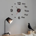 Pikkukuva 5 / 5: 3D-seinäkello Moderni Muotoilu DIY Hiljainen Seinätarrakello