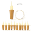 Miniatyrbillede 1 af 8: 10 stk. kork proptrækslys fe lys flaske LED-lampe batteri KLB