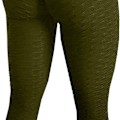 Miniatyrbillede 4 af 5: Berømte leggings, dame bagløftende yogabukser høje 01 Army Green KLB