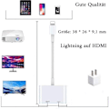Miniatyrbilde 2 av 5: Lightning Digital AV-adapter [Apple MFi-sertifisert] Lightning til HDMI-synkronisering