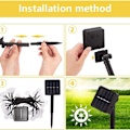 Miniatyrbillede 2 af 6: LED-fe-lys udendørs solcelle-fe-lys med 50 LED-krystalkugler 9,5 KLB