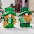 Miniatyrbillede 6 af 6: 2-delt St. Patrick's Day Gnome Dekoration Håndlavet Grønt Skæg og Fletninger KLB