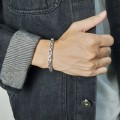 Miniatyrbillede 4 af 5: Titanium link armbånd, firkantet byzantinsk rustfrit stål stil