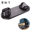 Miniatyrbillede 2 af 8: Trådløs oplader, 6 i 1 induktiv opladningsstation med 10W sort