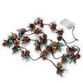 Miniatyrbilde 4 av 8: 2m 20LED julelys med kongler til julekrans KLB