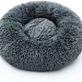 Miniatyrbillede 1 af 6: Hunde- og katteseng, rund, blød plys, seng til kæledyr, donut-hundepude KLB