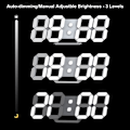 Miniatyrbillede 4 af 5: LED Digitalt Vækkeur 3D Dæmpbar Snooze Moderne Lydløst Vækkeur