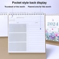 Miniatyrbilde 4 av 5: Skrivebords kalender 2024 Januar 2024-Desember 2024 12 Månedlig Wan Style1 KLB