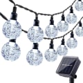 Miniatyrbillede 2 af 5: Solcelled Lysstreng Udendørs, 50 LED 7M Vandafvisende Solkrystal Kugler til Have, Træer, Terrasse, Jul, Bryllupper, Fester
