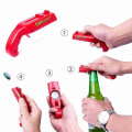 Miniatyrbillede 3 af 4: (Rød) Øl Flaskeåbner Kreativ Sjov Launcher Shooter Øl Pistol Flaskeåbner Sjov Skyder Over 5 Meter