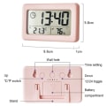 Miniatyrbillede 3 af 6: YD005 Mini Tyndt LCD Temperatur og Fugtighed Elektronisk Ur (Blå)