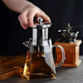 Miniatyrbillede 4 af 7: Tekande, klart glas med indsats i rustfrit stål, varmebestandigt, borosilikatglas - KLB