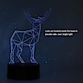 Miniatyrbild 3 av 8: 3D älgmönster nattlampa akrylpanel lampbas + USB KLB