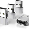 Miniatyrbilde 1 av 6: Pakke USB C hunn til USB hann adapter type A ladeblokk