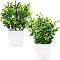Miniatyrbillede 1 af 6: 2 stk. Kunstige Mini-potteplanter i Plastik