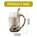 Miniatyrbild 2 av 5: Emalj Craft Iris Glas Kaffe Mugg Te Kopp Kvinnor Presentförpackning
