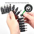 Miniatyrbild 5 av 7: Universell DC-strömadapter, paket med 34 DC-adaptrar 5,5x2,1mm DC-cylinderkontakt