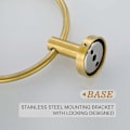 Miniatyrbillede 3 af 5: Børstet guld håndklædeholder, håndklædeholder til badeværelse, holdbar 304 rustfrit stål, moderne stil guld KLB