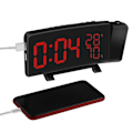 Miniatyrbild 6 av 7: Trefärgad projektor klockradio, USB digital väckarklocka, termometer och hygrometer