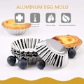 Miniatyrbild 8 av 8: 50-pack silverfärgade rostfria äggformar i form av en skål