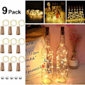 Miniatyrbillede 1 af 5: 9x20 LED-bokslys, korkbokslys LED-lyssnorlyskæder DIY-bokselys, varm hvid KLB