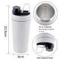 Miniatyrbillede 2 af 5: Rustfrit Protein Shaker Flaske i Rustfrit Stål Holder Varmt/Koldt Hvid